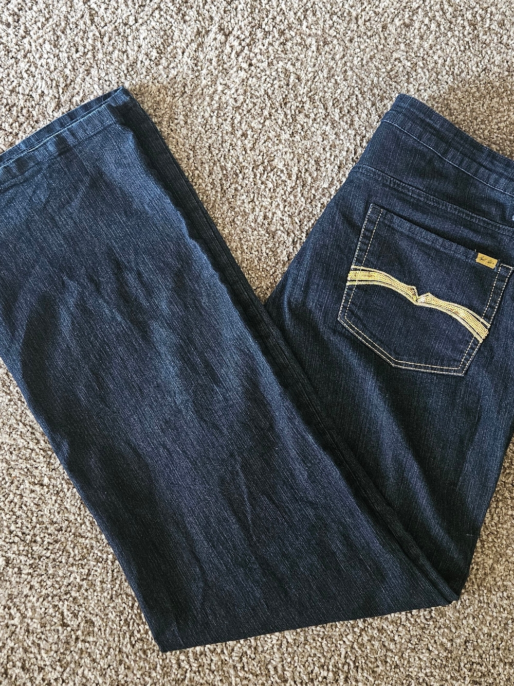 Bill Blass Dark Wash Stretch Bootcut Women's Jeans Size 16 Spandex